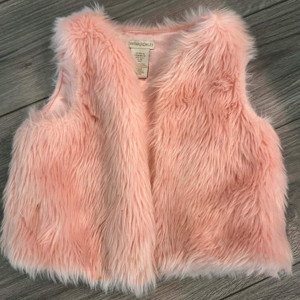 Cynthia Rowley Blush Faux Fur Vest